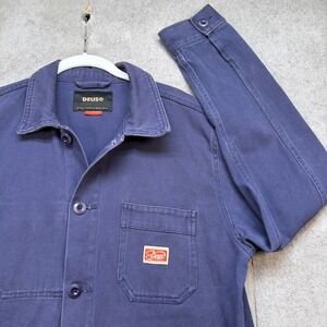 Deus Ex Machina Camperdown Work Jacket Mens Large Blue Chore Coat